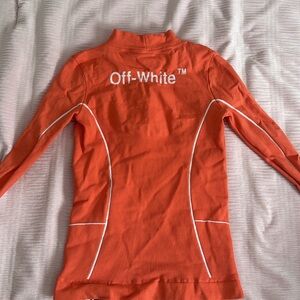 Off-White Vibrant Orange Top with White Detailing